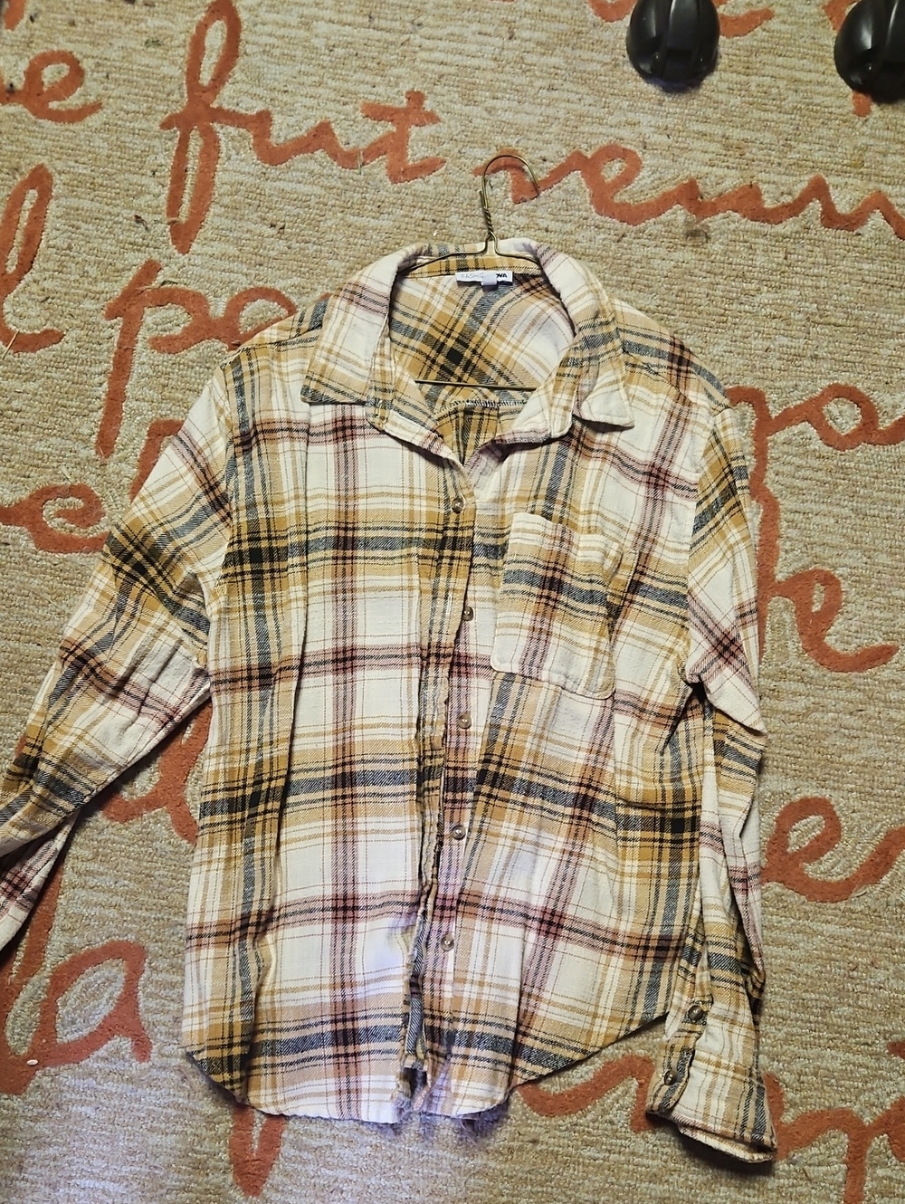 Fashion Nova Yellow Plaid Button-Down Shirt